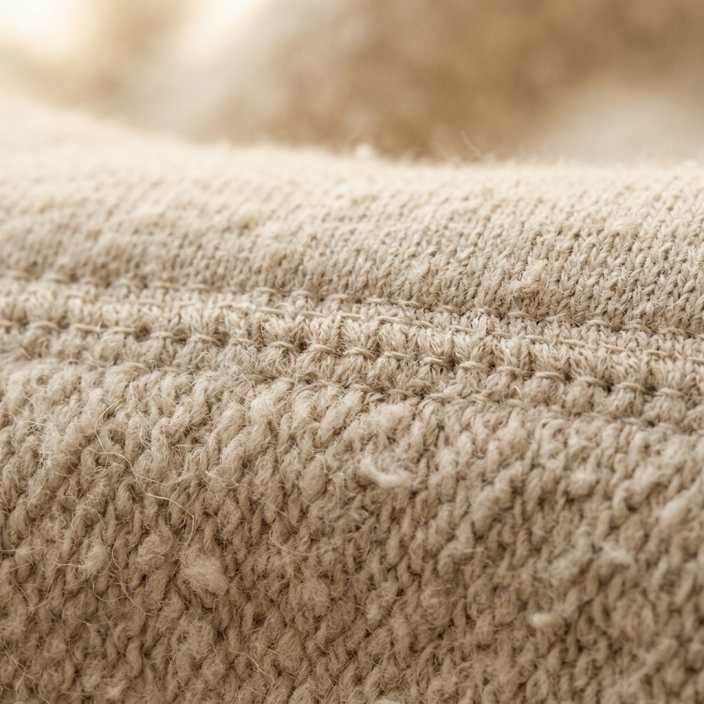 Heavy cotton knit weave details